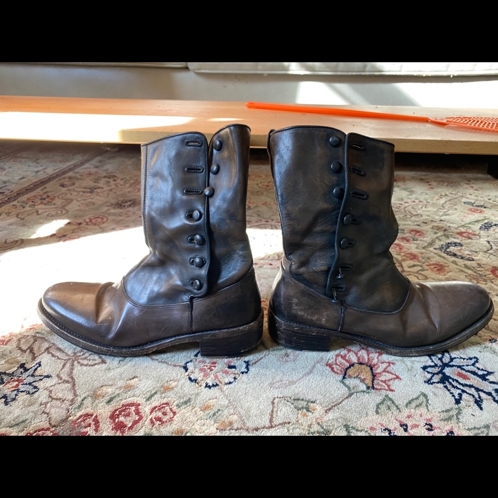 John Varvatos button boots men’s